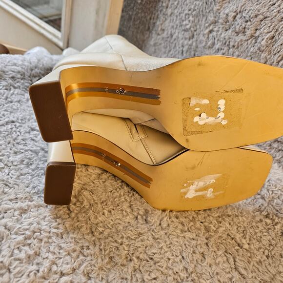 NEW Sam Edelman Women's Irie Side Zip Square Toe Ankle Bootie Size 9.5 Ivory‎ - Picture 7 of 9